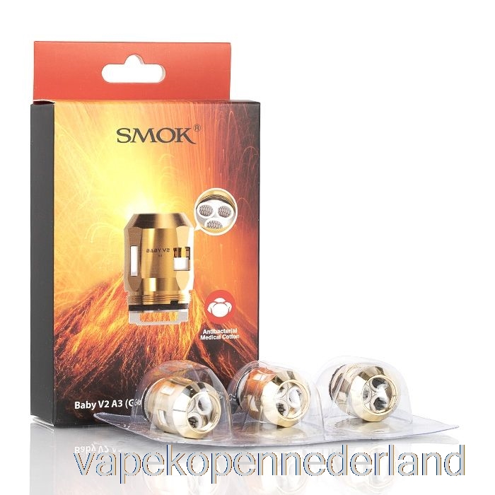 Elektronische Sigaret Vape Smok Tfv8 Baby V2 Vervangende Spoelen 0.15ohm Baby V2 A3 Drievoudige Spoelen (goud)